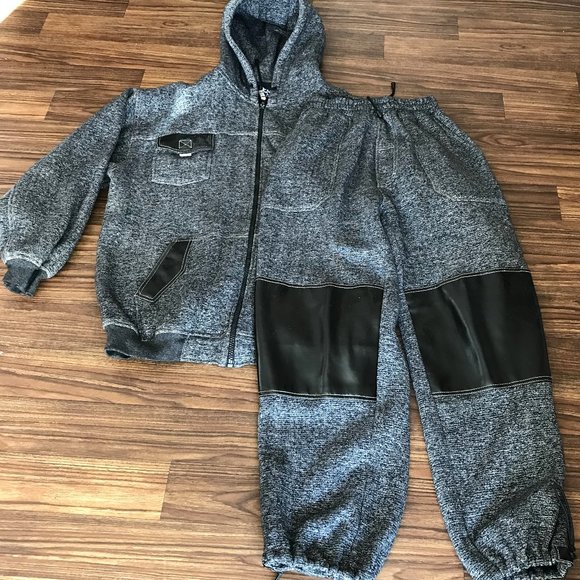 PCJ Heavyweight Sweat Pants Set Full Zip With Hoodie Embellished L - Picture 1 of 13